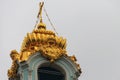 Close-up of golden cross on dome of orthodox church Royalty Free Stock Photo