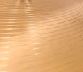 Close up of golden cymbal drum kit, percussion instrument in rehearsal room Royalty Free Stock Photo