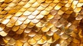 Close-up of golden dragon scales as a background