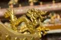 Golden dragon sculpture on the roof Royalty Free Stock Photo