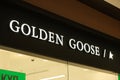 Close up GOLDEN GOOSE store sign