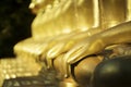 Golden hand buddha statue Royalty Free Stock Photo