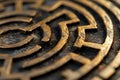 Close-up of a golden maze pattern
