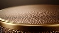 Close Up Of Golden Ringed Brown Leather Texture Container Royalty Free Stock Photo