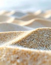 Close Up of Golden Sand Ripples Texture at Beach Under Bright Sunlight Royalty Free Stock Photo