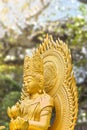 Close up on a golden statue of buddha Dainichi Nyorai in Togakuji temple.