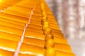 Close-up of the golden tiles rooftops of The Forbidden City,the former Chinese imperial palace from the Ming dynasty to the end of