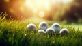 Close up of golf balls Royalty Free Stock Photo