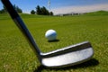 Close up of golfer teeing off Royalty Free Stock Photo