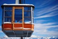 close-up of a gondola lift cabin against a blue sky background Royalty Free Stock Photo