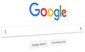 Close up of google search homepage and cursor on the screen google is worlds.