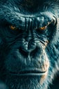 Close up of gorilla's face with its mouth closed and eyes open. Generative AI Royalty Free Stock Photo