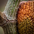 The unique natural details of the gourd and stem emphasizing Royalty Free Stock Photo