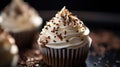 Close-up gourmet cupcake intricate frosting Royalty Free Stock Photo