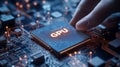 Close-Up of GPU Chip Held in Hand, Representing Advanced Graphics Processing Technology_11
