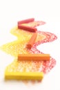 Close up of gradient made of bright pastel crayon chalks over th Royalty Free Stock Photo