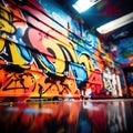 A close up of graffiti on a wall, AI Royalty Free Stock Photo