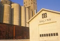 Close up of grain silos, Salina, KS
