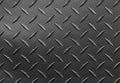 Close up of grainy textured steel sheet with diamond plate pattern, metallic background