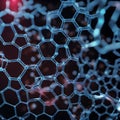 Close-up of Graphene Molecular Structure with Blue Light Royalty Free Stock Photo