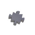 Close-up of a gray-blue puzzle piece with a shadow isolated on a white background with a clipping outline Royalty Free Stock Photo