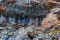 Close-up of gray stones of mountain rocks Royalty Free Stock Photo