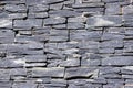 Close up of a gray Welsh slate wall.