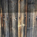 Close up of gray wooden fence panels Royalty Free Stock Photo