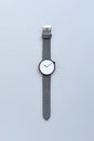 Close up of gray wrist watches