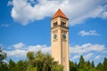 Close up of the Great Northern Clocktower at Riverfront Park in Spokane, Washington Royalty Free Stock Photo
