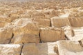 close up of Great Pyramid stone cube in Cairo, Egypt. Khufu pyramid in Giza stone block texture Royalty Free Stock Photo