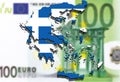 Close up on Greece map on Euro money background Royalty Free Stock Photo