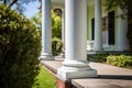 close-up of a greek revival column base