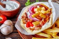 Close up of a greek spita ma gyro Royalty Free Stock Photo