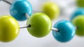 Close-up of green and blue molecular structure model Royalty Free Stock Photo