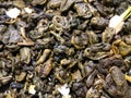 Close-up of green ceylon tea texture.Photography of tea