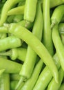 Close up of green chili pepper on the market stand Royalty Free Stock Photo