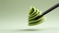 Close-up editorial photo of a single green dumpling shaped like a Christmas tree Royalty Free Stock Photo