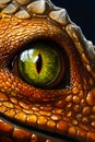 Close up of green eye in lizard's eye photo. Generative AI Royalty Free Stock Photo