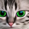 Close up of green eyed cat