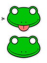 Close-up of green frog masks over white background Royalty Free Stock Photo