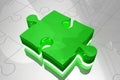 Close-up of green jigsaw piece Royalty Free Stock Photo