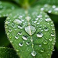 The background is blurred, emphasizing the leaf and droplets Royalty Free Stock Photo