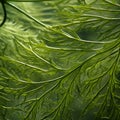 Close Up Of Green Leaves: Hyperrealistic Marine Life Inspired Image