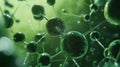Close-up of green molecular structure in abstract design Royalty Free Stock Photo