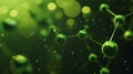 Close-up of green molecular structure in abstract design Royalty Free Stock Photo