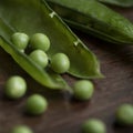 Close up of green pea pods Royalty Free Stock Photo