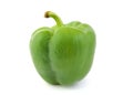 Close up of green pepper on white background.