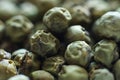 Close up of green peppercorns . Macro shot. Royalty Free Stock Photo