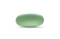Close-up of green pill medicine, vitamin tablets isolated on white Royalty Free Stock Photo